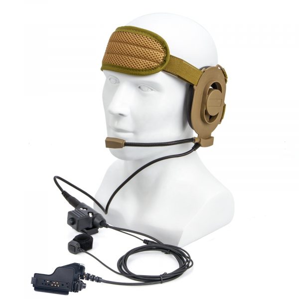For Motorola XTS2500 etc Radio Tactical U94 PTT Finger Microphone PTT with brown HD01Bowman Elite II Headset