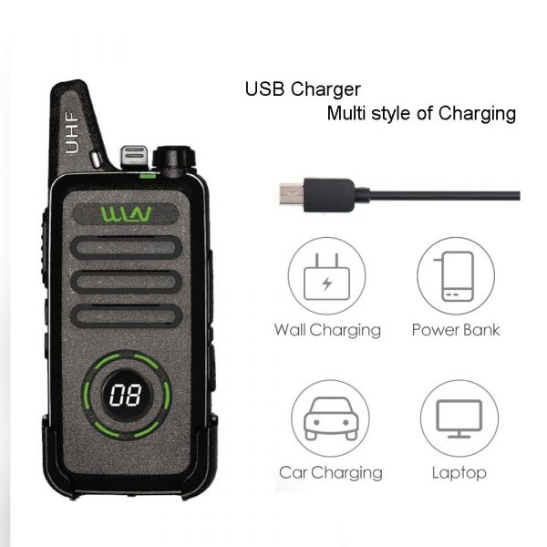 WLN KD-C1 plus Mini Walkie Talkie VOX Slim FM Radios with Desktop Charger optional - Image 3