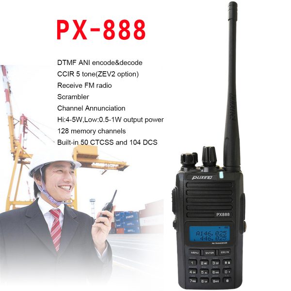 PUXING PX-888 Handheld Two Way Radio PX888 Long Distance Portable Transceiver 128 Channels