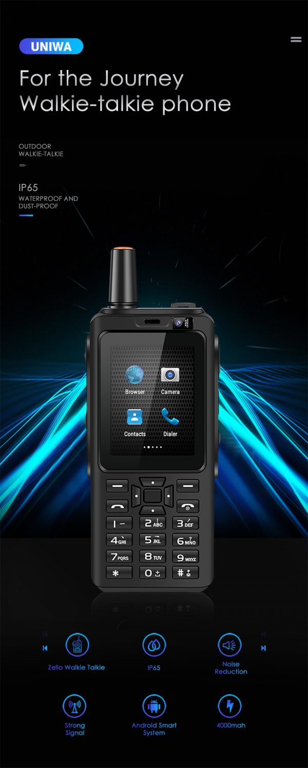 UNIWA Alps F40 4G Zello Walkie Talkie PTT Phone Quad Core IP65 Waterproof Touch screen - Image 2