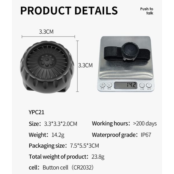Wireless Bluetooth PTT Walkie Talkie Control Button for ZELLO Wireless Microphone Speaker with Strap for IOS Android Phone - Image 6