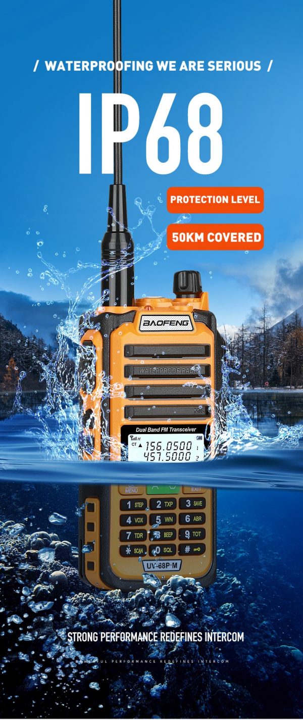 2Pack 10W Tri-Power Baofeng UV-68 PRO MAX V2 IP68 Waterproof Walkie Talkie High Power 711 antenna Radio 2-Way Radio Long Range - Image 3