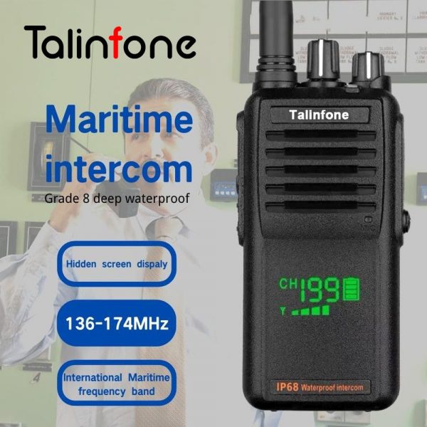 Super Long Range Talinfone M23 Plus 10W Professional Transceiver UHF VHF IP68 Waterproof Hidden Screen Maritime Two-Way Radio