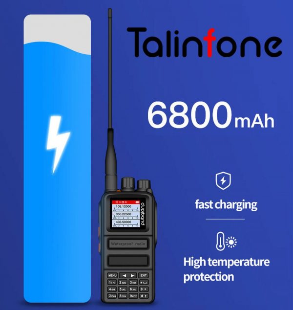 10W AM FM Intercom Talinfone 8600UV Full Band Ip68 Waterproof UHF VHF Civil Aviation Police Two Way Radio - Image 5
