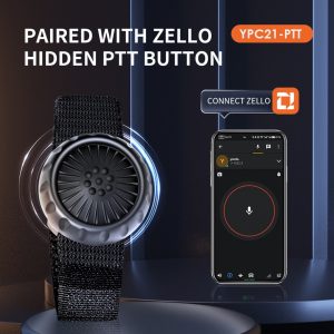 Wireless Bluetooth PTT Walkie Talkie Control Button for ZELLO Wireless Microphone Speaker with Strap for IOS Android Phone