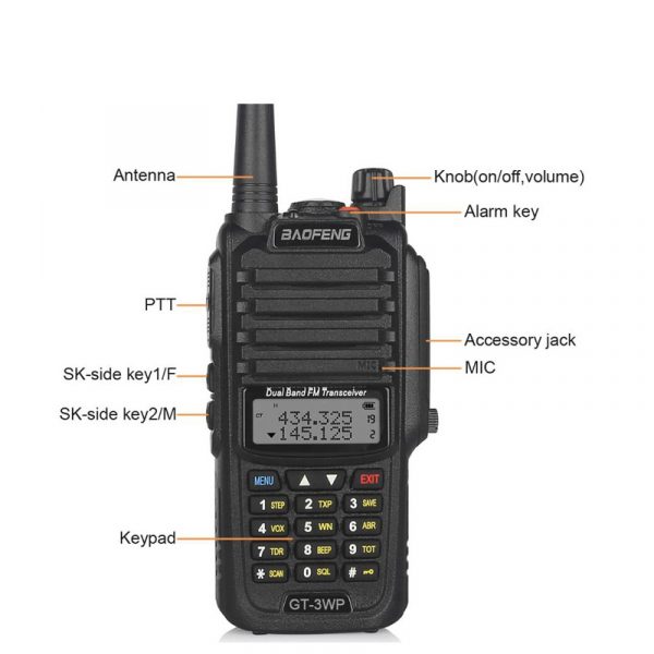 Baofeng GT-3WP Dual Band IP67 Waterproof FM Transceiver Radio with Car Charger Cable - Image 3