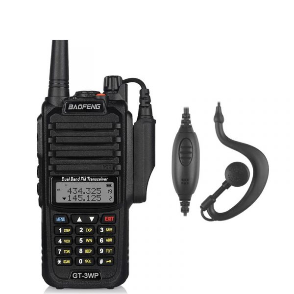 Baofeng GT-3WP Dual Band IP67 Waterproof FM Transceiver Radio with Car Charger Cable