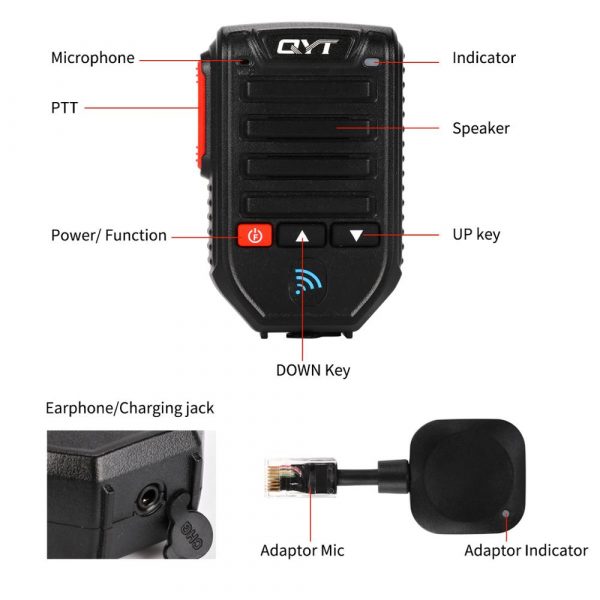 QYT BT-89 Bluetooth Mic Wireless BT Microphone for QYT KT-8900 KT-8900R KT-7800D KT-8900D Mobile Radio - Image 5