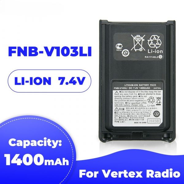 1400mAh 7.4V FNB-V103LI Battery for Vertex VX-230 VX-231 VX-234 VX-228 FNB-V103LIA Walkie Talkie