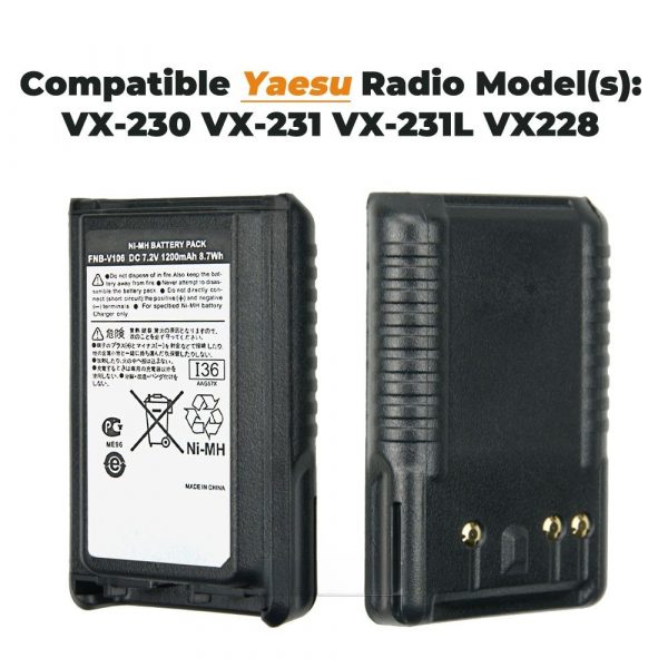 FNB-V106 Replacement Battery for YAESU Radios VX 231 VX228 VX230 VX231L AAG57X002 Rechargeable Batteries - Image 2
