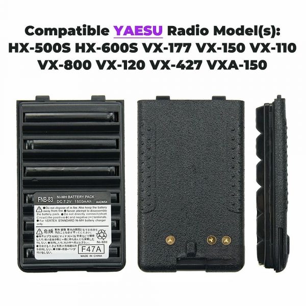 Yaesu Vertex Battery Charger Rechargeable for VX-110 VX150 VX 420 VX-420A VX160 FT-60R FT270 etc - Image 5