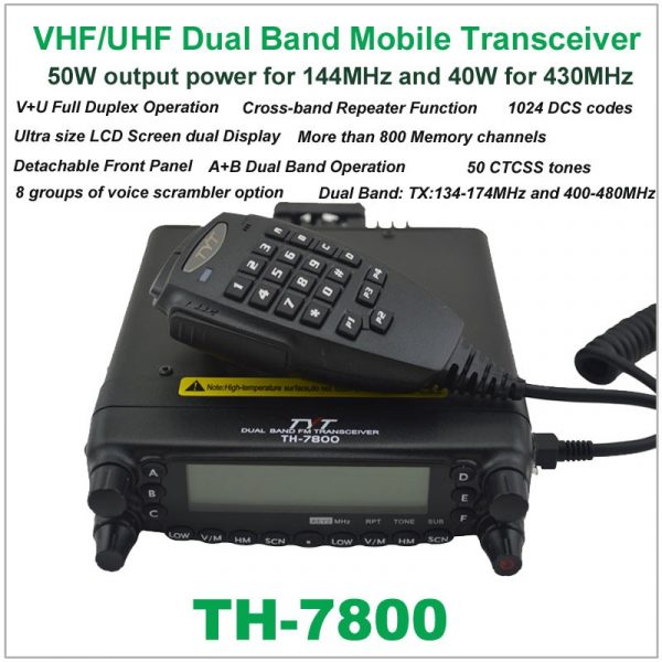 TYT TH7800 Car Radio Walkie talkie Dual Band VHF UHF Mobile Transceiver