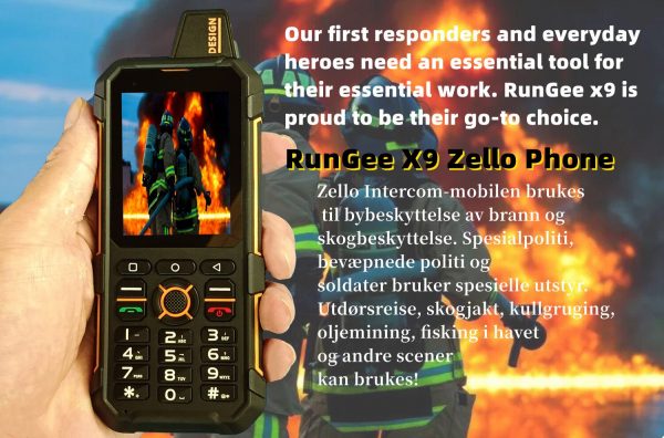 IP68 Waterproof walkie talkie Rungee X9 4G Lte Zello Smart Phone 1GB+8GB Android 8.1 WiFi hotspot GPS Bluetooth Dual SIM FM PTT - Image 2