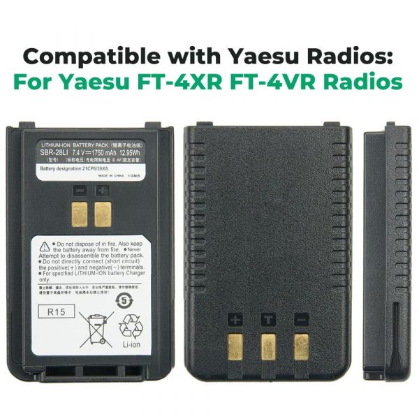 Spare Battery for Yaesu FT-4XR FT-4VR Two Way Radios SBR-28Li SBR-28 Replacement Batteries - Image 3