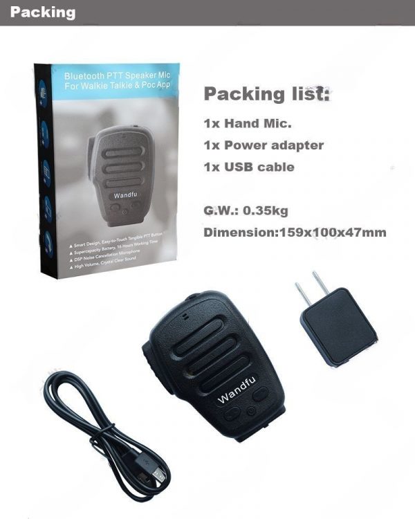 Wireless PTT Bluetooth handsfree Speaker Microphone for POC Android IOS Network Radio Walkie Talkie Phone work with Zello PTT - Image 4