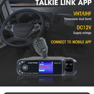 ZASTONE D9000APP 50W Mobile Transceiver Link to Phone App Dual Band UHF VHF off-road Vehicle Walkie Talkie