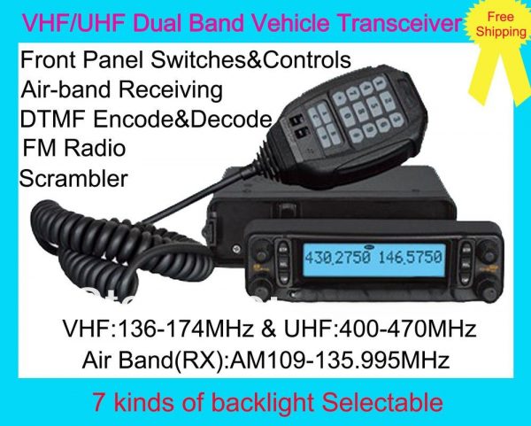 Baojie BJ-9900 VHF/UHF Dual Band Vehicle Transceiver With Air Band 109-135.995MHz RX and Detachable Front Panel,FM