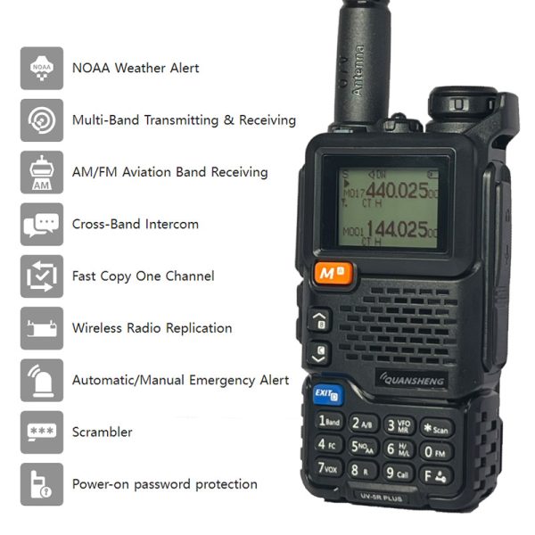 Quansheng UV-5R Plus AM/FM Aviation Band Receiving Multi-band Cross-Band Intercom - Image 3