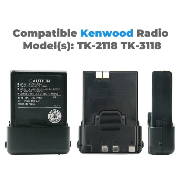 1100mAh NI-MH PB-40 PB-41 Replacement Battery Extended for Kenwood TK-2118 TK-3118 Walkie Talkie - Image 5