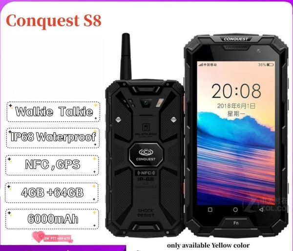 Conquest S8 4G Zello PTT WalkieTalkie IP68 Waterproof POC Phone - Image 5