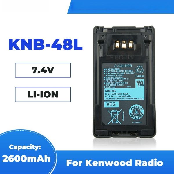 2600mAh KNB-48L Li-Ion Battery for Kenwood NX-200 NX-300 TK-5220 TK-5320 Portable Radio Replacement Battery (KNB-47L)