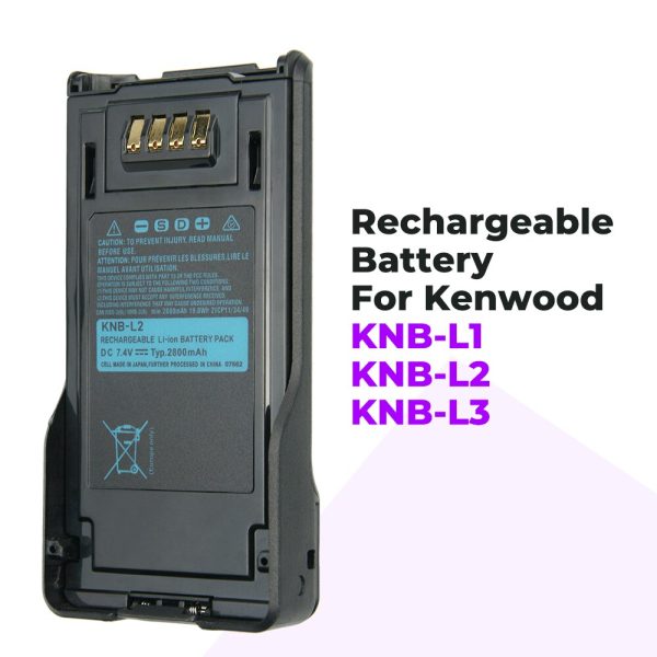 2800mAh KNB-L2 Battery for Kenwood VP6430 TK-5320 NX-5000 NX-5200 NX-5300 NX-5400 Series Radios Replacement Li-ion Battery - Image 4