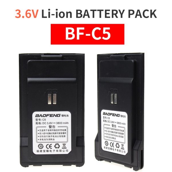 Baofeng C5 Walkie Talkie Battery 3800mAh Li-ion Battery For Baofeng C5 Two Way Radio Battery with Belt Clip - Image 3
