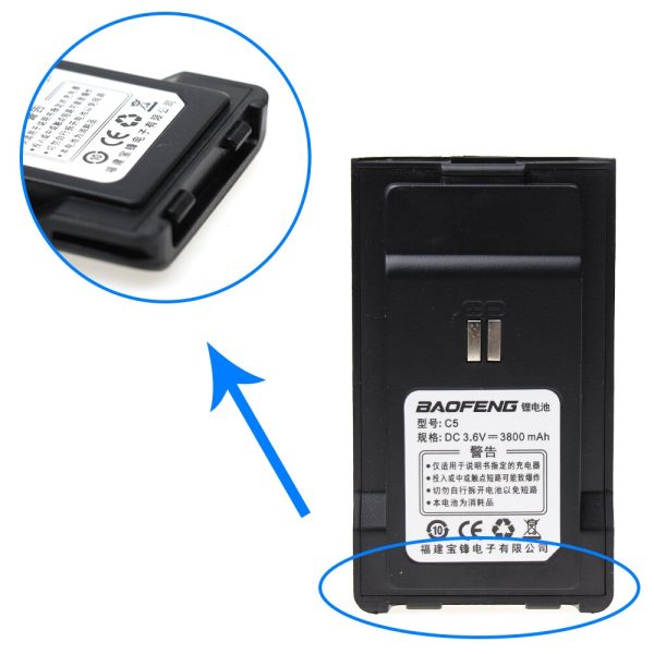 Baofeng C5 Walkie Talkie Battery 3800mAh Li-ion Battery For Baofeng C5 Two Way Radio Battery with Belt Clip - Image 4