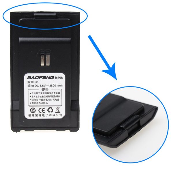 Baofeng C5 Walkie Talkie Battery 3800mAh Li-ion Battery For Baofeng C5 Two Way Radio Battery with Belt Clip - Image 5