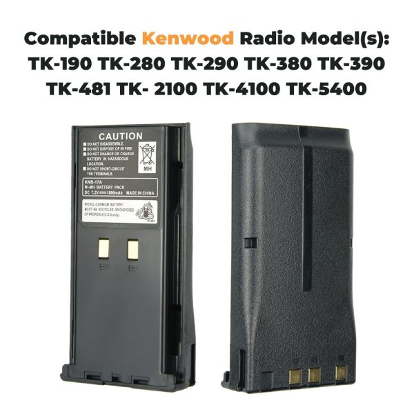 Replacement KNB-17A KNB-21N Battery(s) for Kenwood TK-280 TK-380 TK-480 Two Way Radio - Image 2