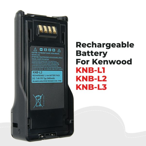 7.4V 3400mAh KNB-L3 Battery for Kenwood VP6230 TK-5430 NX-5000 NX-5200 NX-5300 Series Walkie Talkies Replacement Li-ion Battery - Image 3