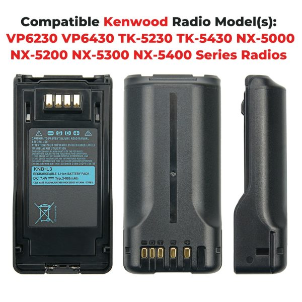 7.4V 3400mAh KNB-L3 Battery for Kenwood VP6230 TK-5430 NX-5000 NX-5200 NX-5300 Series Walkie Talkies Replacement Li-ion Battery - Image 6