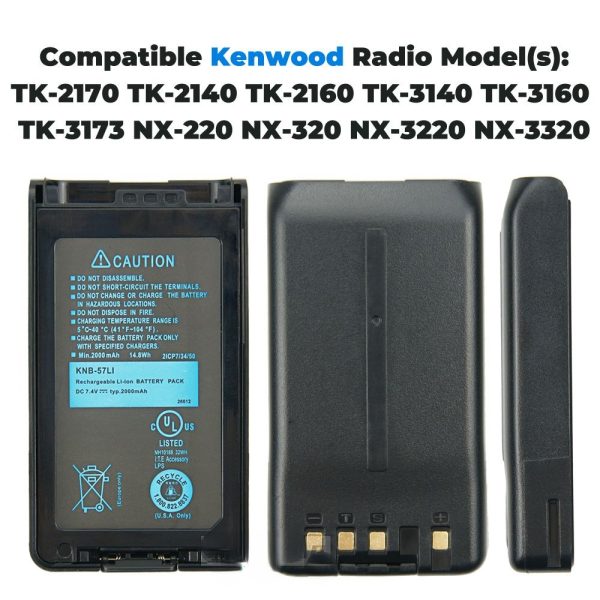 Fast Charger Desktop 2000mAh Replacement Battery for Kenwood TK-2170 TK-2140 TK-2160 TK-3140 NX-220 NX-320 etc - Image 2