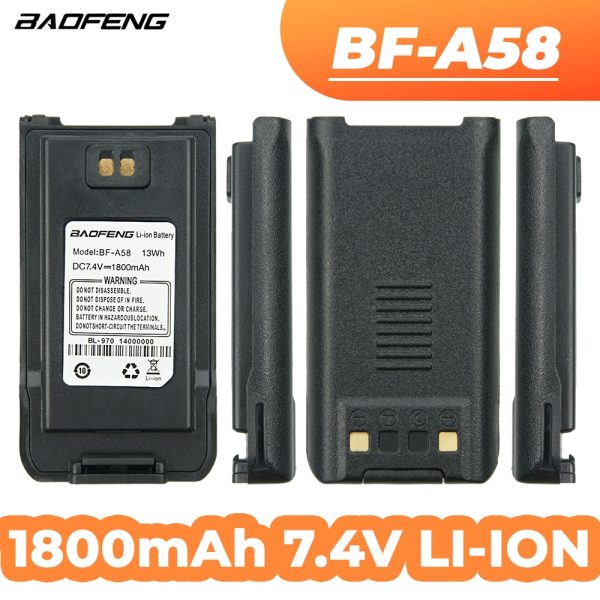 7.4V 1800mAh Li-ION Replacement Battery Pack for Baofeng A58 Walkie Talkie BL-970 Spare battery