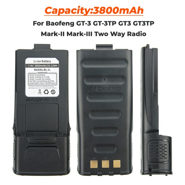 7.4V 3800mAh Replacement Two Way Radio Battery for Baofeng GT-3 GT-3TP GT3 GT3TP GT-3 Mark-II III Walkie Talkies Battery - Image 2