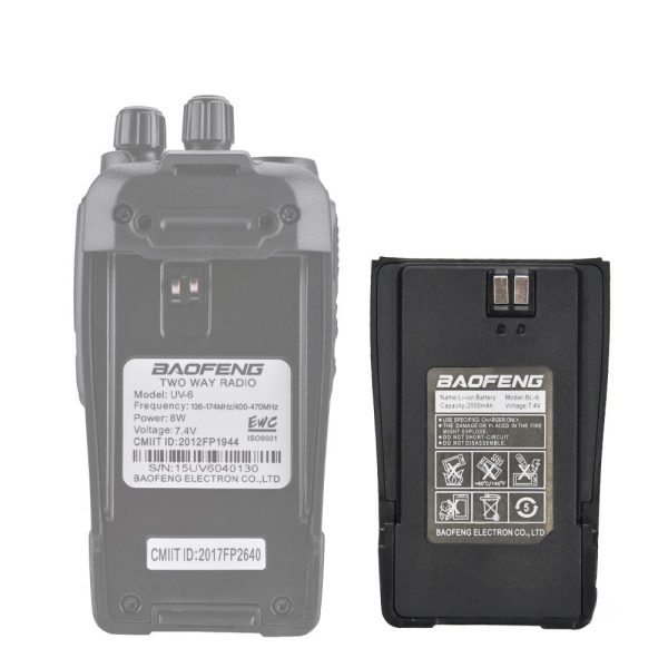 Original Baofeng UV-6 Battery BL-6 2000mAh 7.4V Li-ion Battery for Baofeng UV6 UV-6D Walkie Talkie Rechargeable Battery - Image 4