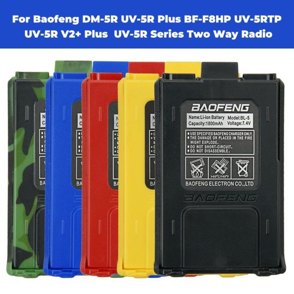 Baofeng UV-5R BL-5 7.4V 1800mAh Battery for Baofeng DM-5R UV-5RPlus BF-F8HPV2+ Plus UV-5RTP UV-5R Series Two Way Radio - Image 2