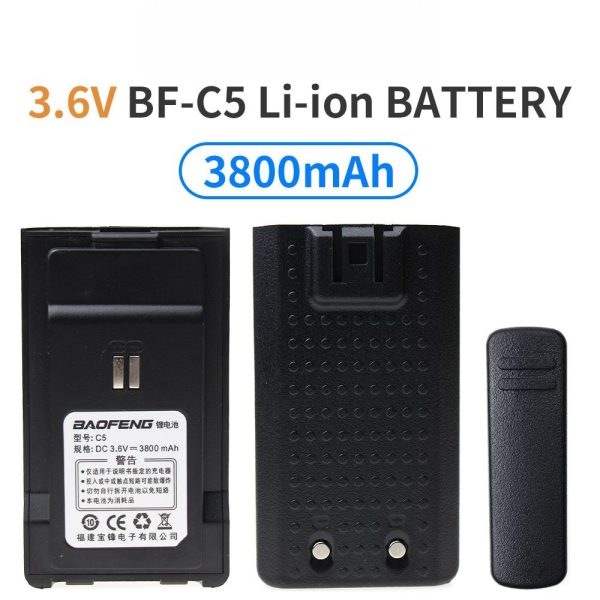 Baofeng C5 Walkie Talkie Battery 3800mAh Li-ion Battery For Baofeng C5 Two Way Radio Battery with Belt Clip - Image 2