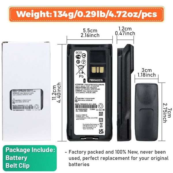 2400mAh PMNN4807A Spare Battery for Motorola R7 R7a MNN4808A PMNN4809 PMNN4810 Slim Li-ion Battery - Image 6