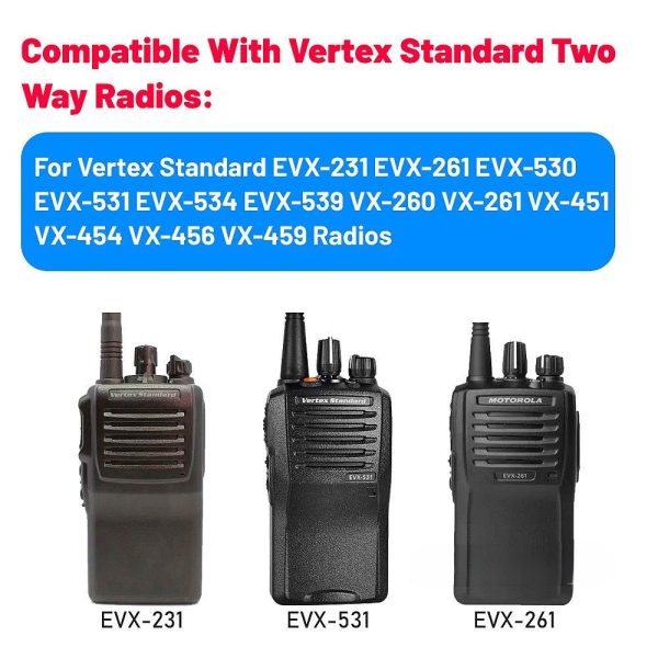 AAJ67X001 FNB-V133Li OEM Battery for Vertex Standard EVX-231 EVX-261 VX-451 VX-454 EVX-530 EVX-531 Radios Battery with Belt Clip - Image 2