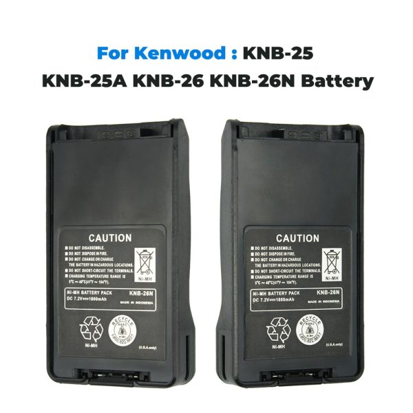 KNB-26N 1800mAh Ni-MH Battery Extended Replacement for Kenwood TK-2140 TK-3140 Two Way Radio - Image 3