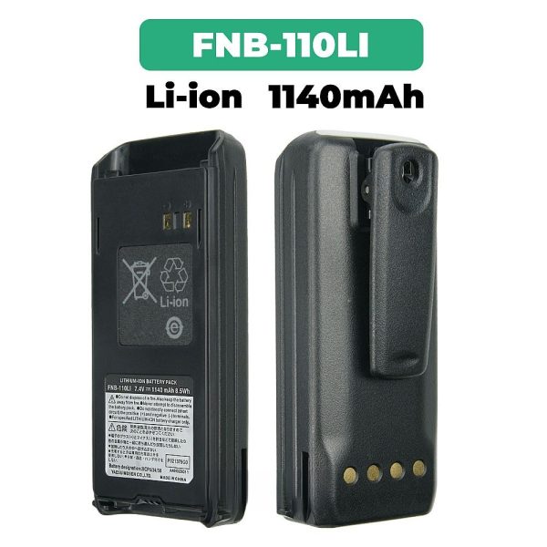 7.4v 1140mAh FNB-110LI Li-ion Battery for Standard Horizon HX290 HX290S Marine Walkie-talkie Rechargeable Battery with Belt Clip