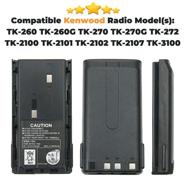 KNB-15H 2100mAh Ni-MH Replacement Battery for Kenwood TK-260 TK-260G TK-2100 TK-360 TK-370G TK-3100 KNB-15A KNB-15 KNB-14 KNB-20 - Image 3