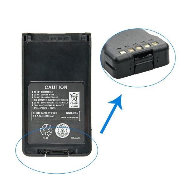 KNB-26N 1800mAh Ni-MH Battery Extended Replacement for Kenwood TK-2140 TK-3140 Two Way Radio - Image 5