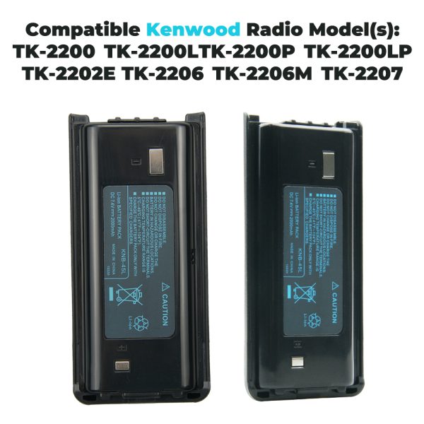KNB-45 KNB-45L 2000mAh Li-ion Battery Compatible for Kenwood TK-3312 TK-2200 TK-2207 TK-2312 TK-3200 TK-3207 TK-2202L TK-221 - Image 2