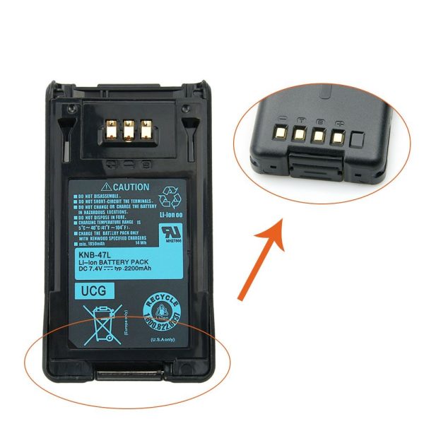 KNB-47L 2200mAh Replacement Battery for Kenwood TK-5220 TK-5320 NEXEDGE NX-200 NX-300 Two Way Radio Battery - Image 4
