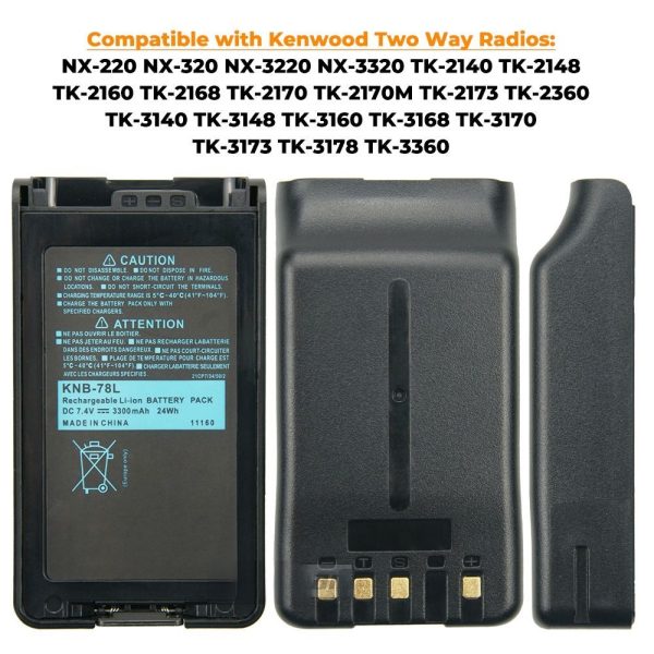 KNB-78L KNB-55L 3300mAh Replacement Battery for Kenwood TK-3360  TK-3160 TK-2170  TK-3170 NX-220 NX-320 TK-3140 TK-2160 Walkie Talkie - Image 2