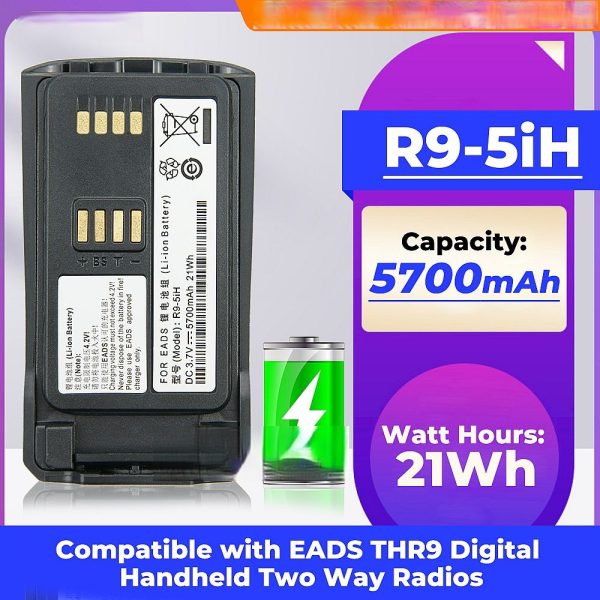3.7V 5700mAh Battery for EADS THR9 Li-ion Battery EADS THR9 Handheld Digital Two Way Radio Battery - Image 4