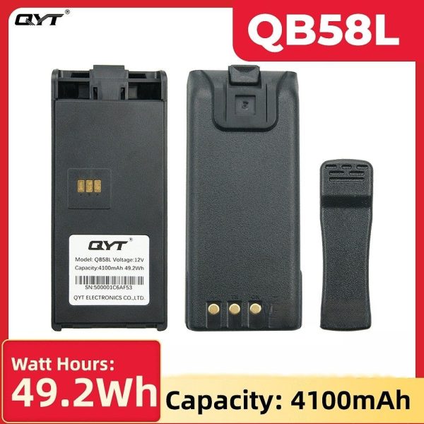 Original QYT 4100mAh Battery for 27MHz CB Walkie Talkie QYT CB-58 Portable Citizen Band Two Way Radio with Belt Clip