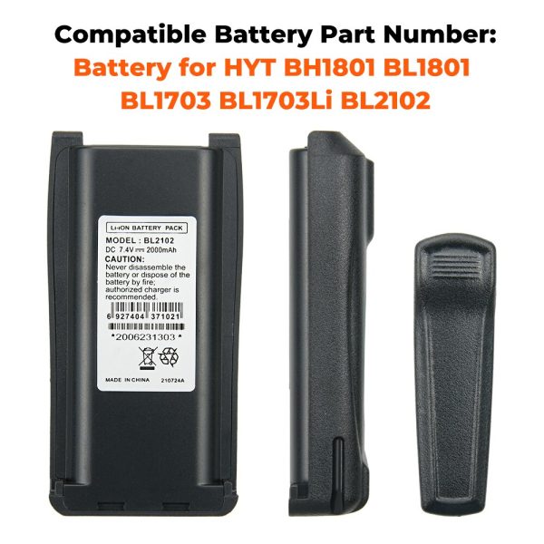 2000mAh BL-1703 BL1801 BL2102 Battery for HYT TC700 TC710 TC780 TC780M Two Way Radios Battery - Image 3